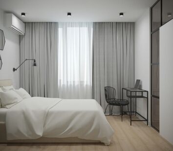 Фото № 6: Дизайн-проект однокомнатной квартиры 39.9  м² Современный стиль Пороект выполнен для ЖК Гагарина 23а