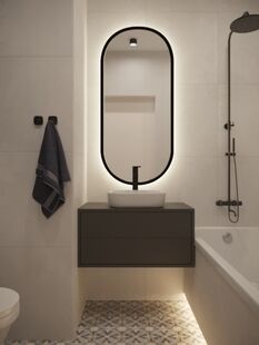 Фото № 2: Дизайн-проект однокомнатной квартиры 39.9  м² Современный стиль Пороект выполнен для ЖК Гагарина 23а