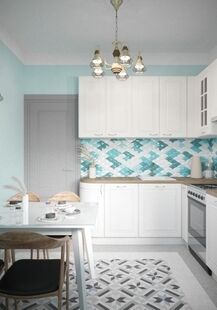 Фото № 6: Дизайн-проект двухкомнатной квартиры 47.0  м² Стиль Современная классика Пороект выполнен для ЖК Московский