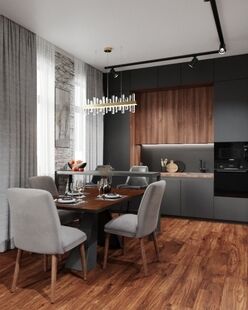 Фото № 3: Дизайн-проект четырехкомнатной квартиры 96.0  м² стиль Модернизм Пороект выполнен для ЖК Усадьба в Садовниках