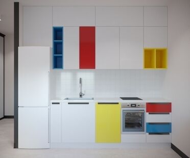 Фото № 3: Дизайн-проект однокомнатной квартиры 31.2  м² Стиль Поп-арт Пороект выполнен для ЖК Бригантина