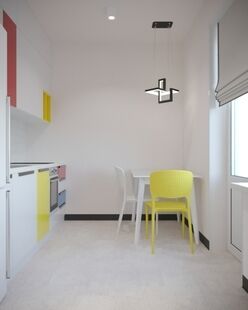 Фото № 5: Дизайн-проект однокомнатной квартиры 31.2  м² Стиль Поп-арт Пороект выполнен для ЖК Бригантина