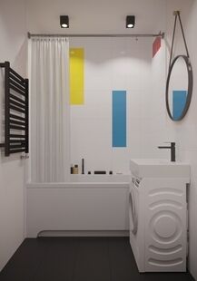 Фото № 6: Дизайн-проект однокомнатной квартиры 31.2  м² Стиль Поп-арт Пороект выполнен для ЖК Бригантина