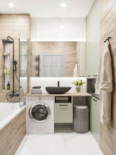 Фото № 2: Дизайн-проект двухкомнатной квартиры 70.2  м² Современный стиль Пороект выполнен для ЖК Образцовый квартал 6