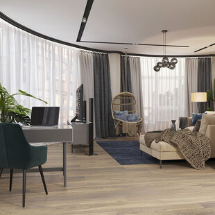 Фото № 5: Дизайн-проект трехкомнатной квартиры 159.13  м² стиль Модернизм Пороект выполнен для ЖК Леонтьевский Мыс