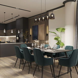 Фото № 4: Дизайн-проект трехкомнатной квартиры 159.13  м² стиль Модернизм Пороект выполнен для ЖК Леонтьевский Мыс