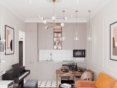 Фото № 1: Дизайн-проект трехкомнатной квартиры 55.95  м² стиль Модернизм Пороект выполнен для ЖК Дискавери Парк