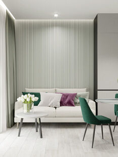 Фото № 4: Дизайн-проект трехкомнатной квартиры 76.5  м² стиль Модернизм Пороект выполнен для ЖК Дискавери Парк