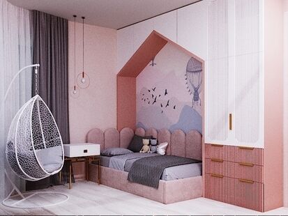 Фото № 4: Дизайн-проект четырехкомнатной квартиры 83.84  м² Современный стиль Пороект выполнен для ЖК Д1