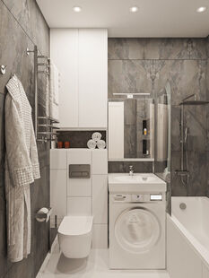 Фото № 5: Дизайн-проект однокомнатной квартиры 41.3  м² стиль Модернизм для ЖК Сиреневый Парк