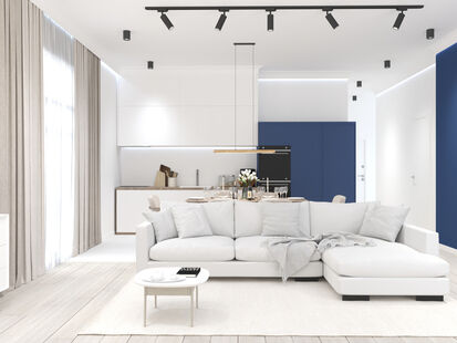 Фото № 2: Дизайн-проект четырехкомнатной квартиры 110.6  м² стиль Модернизм для ЖК в Новой Москве