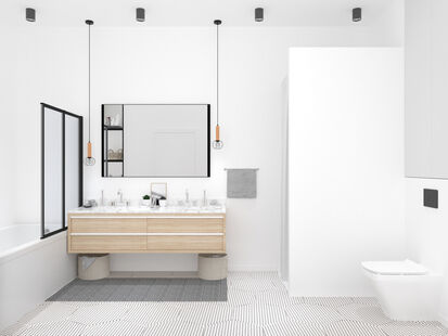 Фото № 4: Дизайн-проект четырехкомнатной квартиры 110.6  м² стиль Модернизм для ЖК в Новой Москве