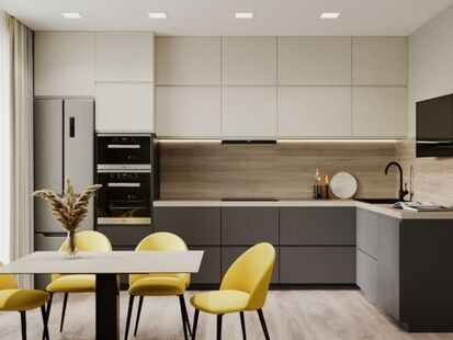 Фото № 1: Дизайн-проект трехкомнатной квартиры 117.45  м² Современный стиль для ЖК Фламинго