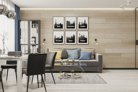 Фото № 6: Дизайн-проект однокомнатной квартиры 29.7  м² Современный стиль для ЖК Московский