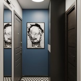 Фото № 2: Дизайн-проект однокомнатной квартиры 29.7  м² Современный стиль для ЖК Московский