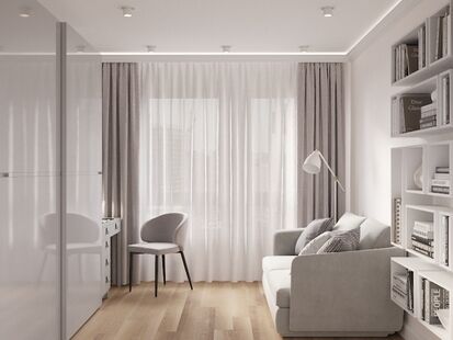 Фото № 4: Дизайн-проект четырехкомнатной квартиры 91.5  м² Современный стиль для ЖК Люберцы Парк