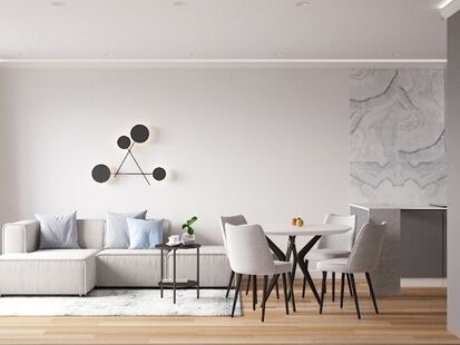 Фото № 5: Дизайн-проект четырехкомнатной квартиры 91.5  м² Современный стиль для ЖК Люберцы Парк