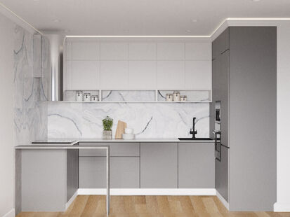 Фото № 6: Дизайн-проект четырехкомнатной квартиры 91.5  м² Современный стиль для ЖК Люберцы Парк