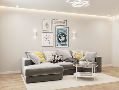 Фото № 2: Дизайн-проект трехкомнатной квартиры 65.07  м² Скандинавский стиль для ЖК в г. Братск