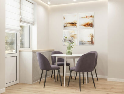 Фото № 3: Дизайн-проект трехкомнатной квартиры 65.07  м² Скандинавский стиль для ЖК в г. Братск