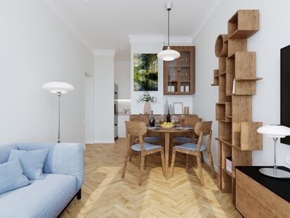 Фото № 1: Дизайн-проект трехкомнатной квартиры 68.2  м² Современный стиль Пороект выполнен для ЖК Московский