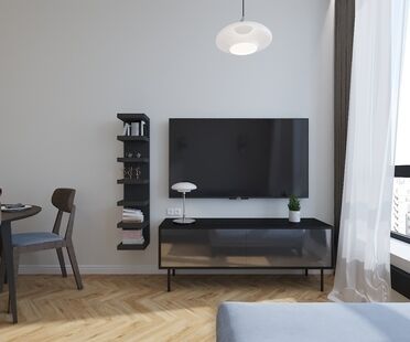 Фото № 3: Дизайн-проект трехкомнатной квартиры 68.2  м² Современный стиль Пороект выполнен для ЖК Московский