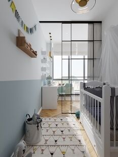 Фото № 2: Дизайн-проект трехкомнатной квартиры 68.2  м² Современный стиль Пороект выполнен для ЖК Московский