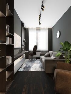 Фото № 5: Дизайн-проект двухкомнатной квартиры 39.9  м² Стиль Лофт Пороект выполнен для ЖК Испанские Кварталы