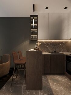 Фото № 2: Дизайн-проект двухкомнатной квартиры 39.9  м² Стиль Лофт Пороект выполнен для ЖК Испанские Кварталы