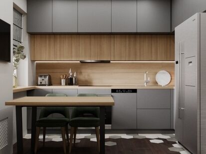 Фото № 1: Дизайн-проект двухкомнатной квартиры 62.3  м² Современный стиль Пороект выполнен для ЖК в г. Балашиха