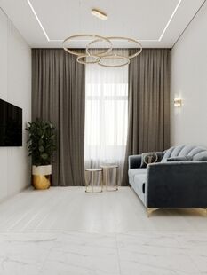 Фото № 3: Дизайн-проект трехкомнатной квартиры 71.2  м² Стиль Современная классика Пороект выполнен для ЖК Серебряный Фонтан