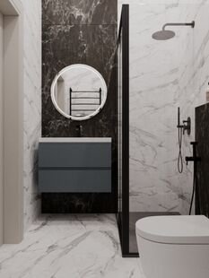 Фото № 5: Дизайн-проект трехкомнатной квартиры 71.2  м² Стиль Современная классика Пороект выполнен для ЖК Серебряный Фонтан