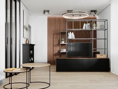 Фото № 1: Дизайн-проект трехкомнатной квартиры 83.2  м² Стиль Лофт Пороект выполнен для ЖК Переделкино Ближнее