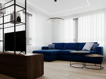 Фото № 6: Дизайн-проект трехкомнатной квартиры 83.2  м² Стиль Лофт Пороект выполнен для ЖК Переделкино Ближнее