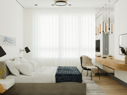 Фото № 4: Дизайн-проект трехкомнатной квартиры 83.2  м² Стиль Лофт Пороект выполнен для ЖК Переделкино Ближнее