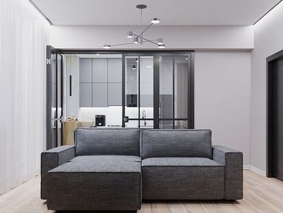 Фото № 5: Дизайн-проект трехкомнатной квартиры 79.9  м² Стиль Минимализм для ЖК Московский