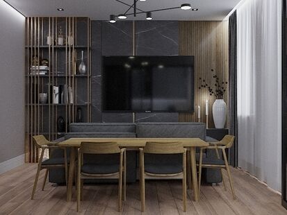 Фото № 2: Дизайн-проект трехкомнатной квартиры 79.9  м² Стиль Минимализм для ЖК Московский