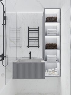 Фото № 3: Дизайн-проект трехкомнатной квартиры 79.9  м² Стиль Минимализм для ЖК Московский