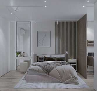 Фото № 3: Дизайн-проект трехкомнатной квартиры 86.1  м² Современный стиль для ЖК Олимп