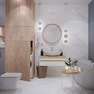 Фото № 4: Дизайн-проект трехкомнатной квартиры 86.1  м² Современный стиль для ЖК Олимп