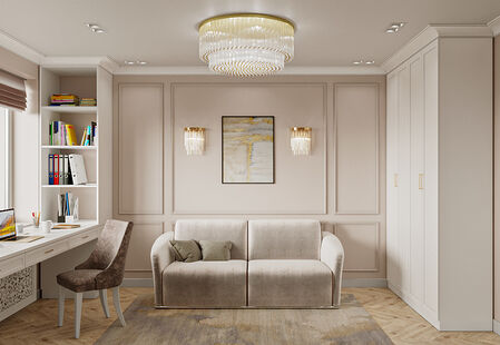 Фото № 4: Дизайн-проект трехкомнатной квартиры 79.5  м² Стиль Современная классика для ЖК в г. Воронеж