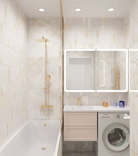 Фото № 6: Дизайн-проект трехкомнатной квартиры 79.5  м² Стиль Современная классика для ЖК в г. Воронеж