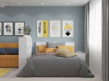 Фото № 1: Дизайн-проект двухкомнатной квартиры 49.9  м² Скандинавский стиль для ЖК Московский