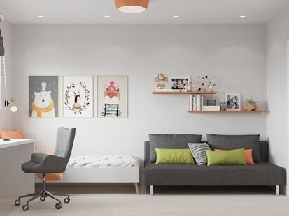 Фото № 2: Дизайн-проект двухкомнатной квартиры 49.9  м² Скандинавский стиль для ЖК Московский