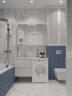 Фото № 5: Дизайн-проект двухкомнатной квартиры 49.9  м² Скандинавский стиль для ЖК Московский