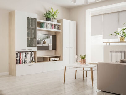 Фото № 2: Дизайн-проект однокомнатной квартиры 46.65  м² Стиль Контемпорари для ЖК Московский