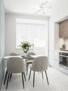 Фото № 4: Дизайн-проект однокомнатной квартиры 46.65  м² Стиль Контемпорари для ЖК Московский