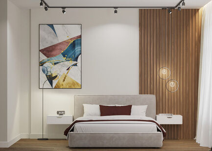 Фото № 5: Дизайн-проект четырехкомнатной квартиры 123.03  м² стиль Модернизм для ЖК Клевер Парк