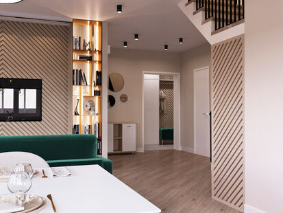 Фото № 4: Дизайн-проект однокомнатной квартиры 79.0  м² Современный стиль для ЖК Квартал 7