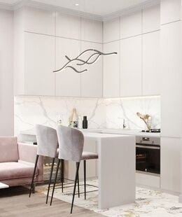 Фото № 6: Дизайн-проект двухкомнатной квартиры 44.83  м² стиль Модернизм для ЖК Дубровка